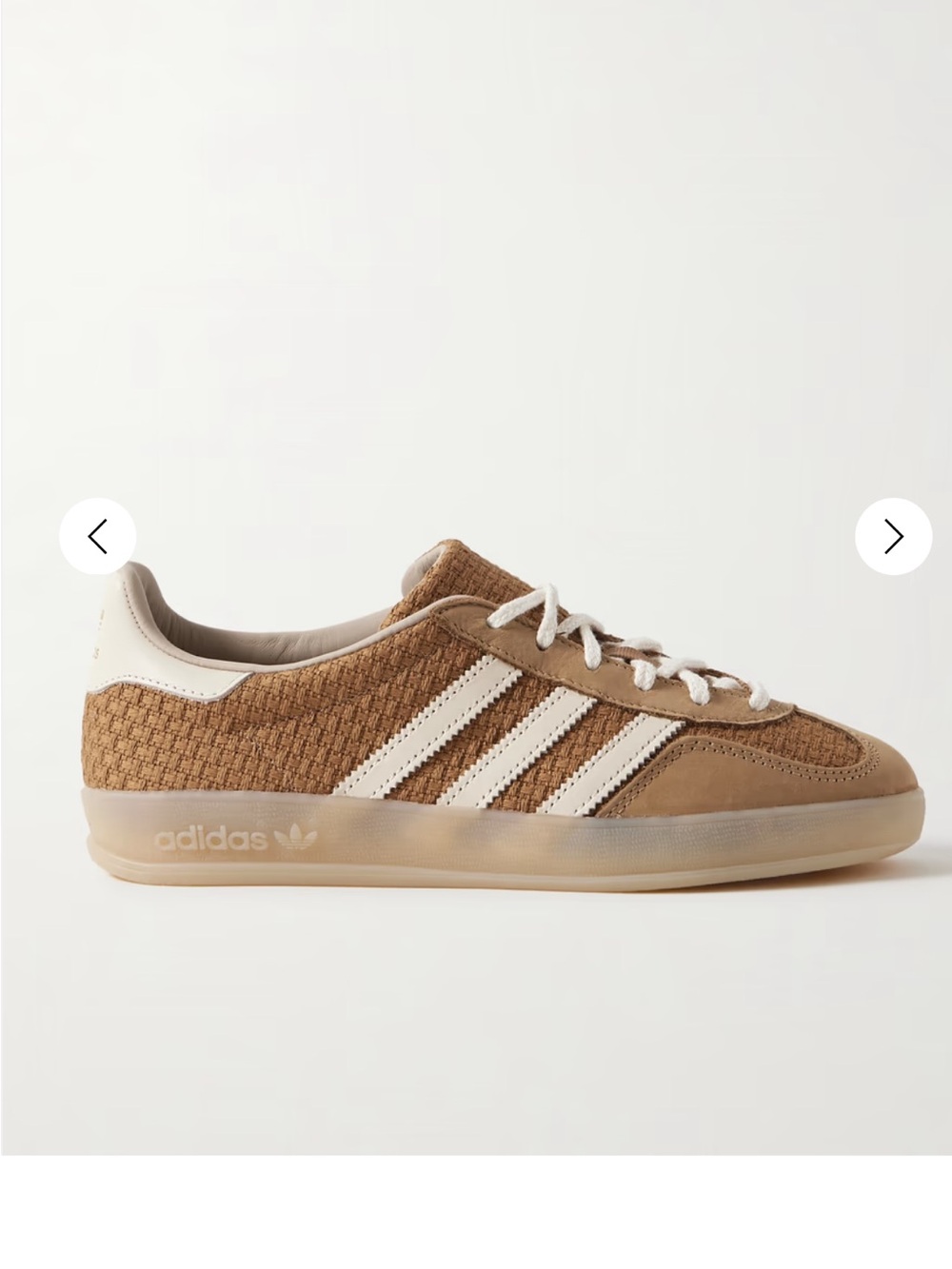 adidas Tan and White Woven Casual Sneakers. Purchased on Netaporter